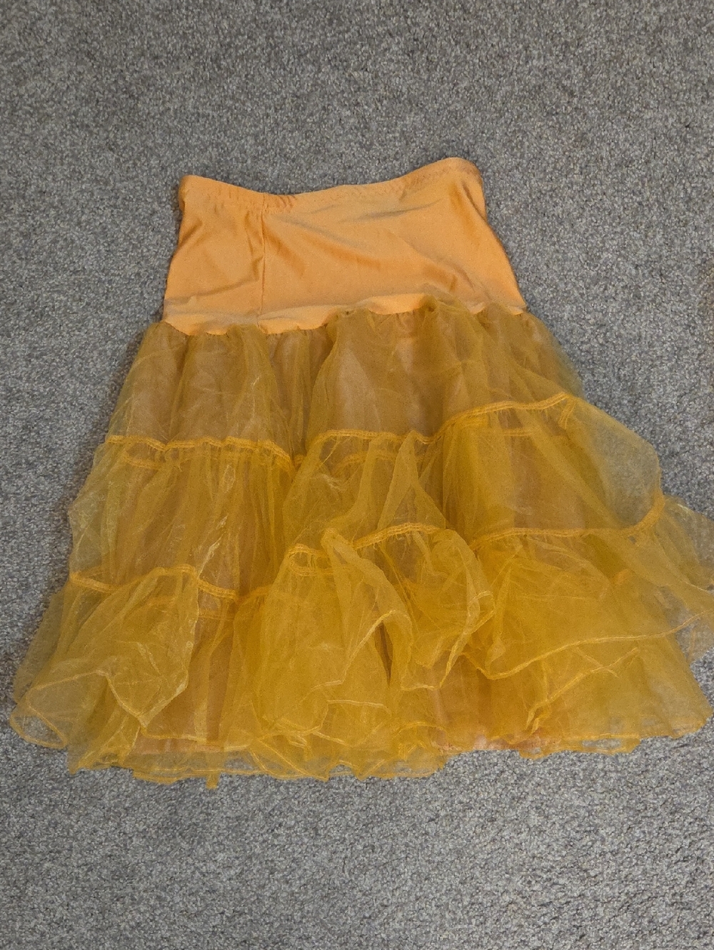 Golden Size Med 50s 2 Tiers Crinoline Petticoat Skirt - Tulle, Knee Length